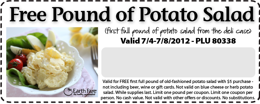 earth fare printable coupon free potato salad earth fare printable coupon free potato salad Earth Fare Coupons Free Potato Salad