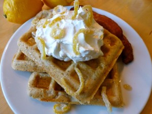 onceamonthmom gluten free dairy free lemon poppy seed waffles